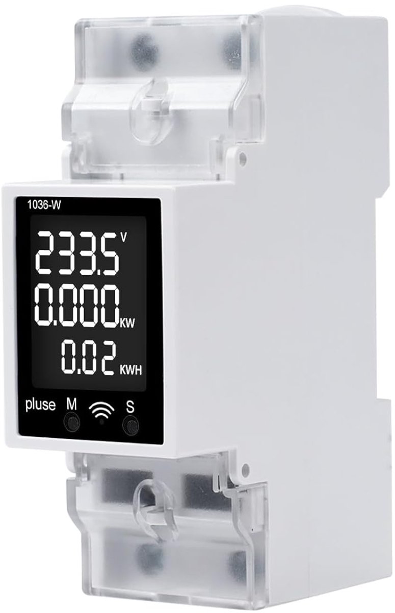Digitale Stroommeter - Energiemeter Voltmeter - Energie Verbruik Meten - Wifi Connectiviteit - 63A AC 85-265V