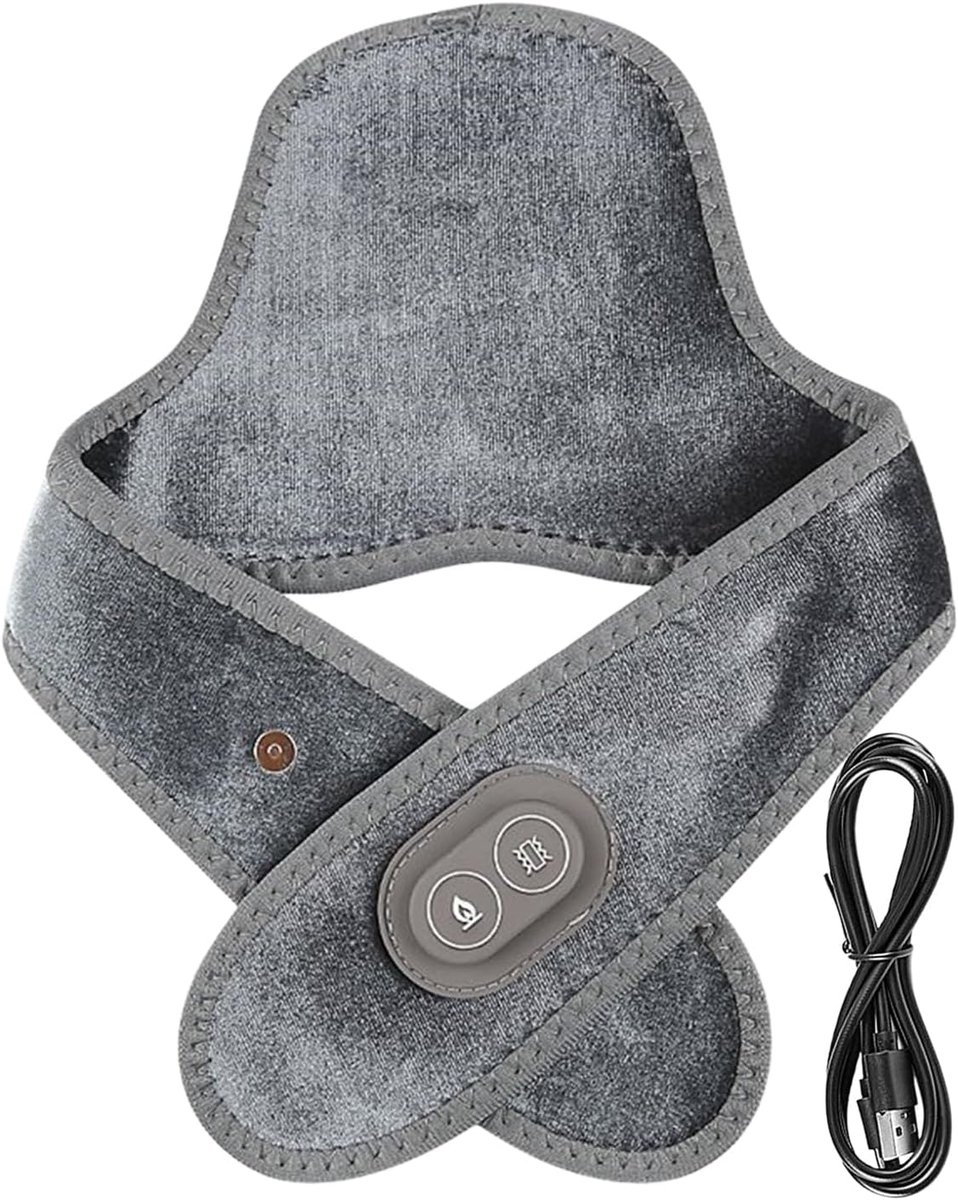 Verwarmingskussen Nek - Elektrische Warmer - Spierontspanning - Draadloos Comfort - 66 cm - Grijs