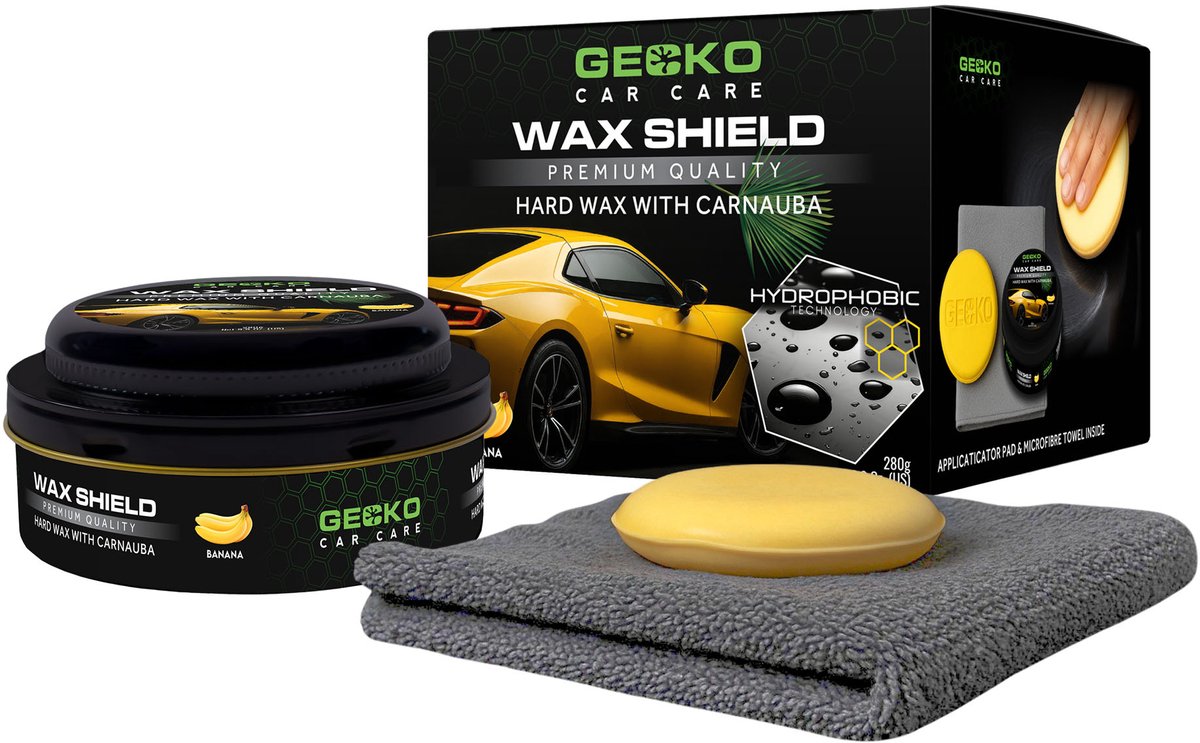 Gecko Wax Shield Carnauba – Premium Autowax 280 g – Diepe Glans & Langdurige Lakbescherming