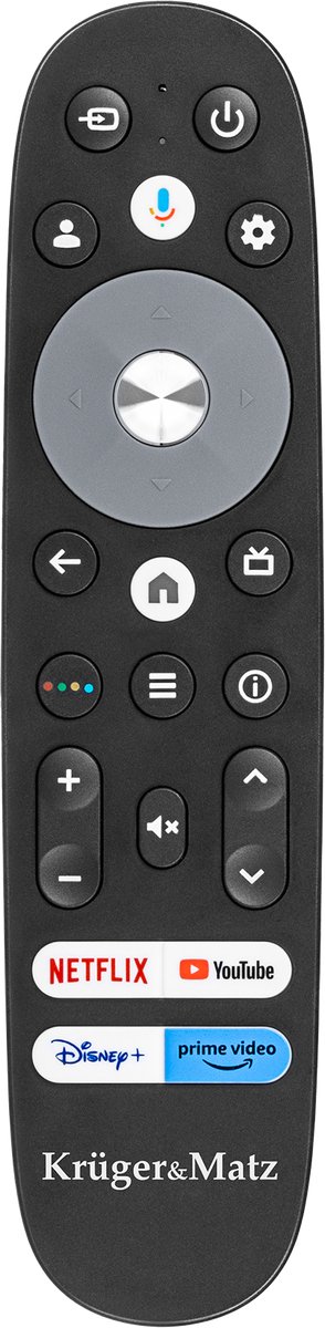 Krüger&Matz Google TV - Afstandsbediening - Ergonomisch - Spraakbesturing - Compatibel