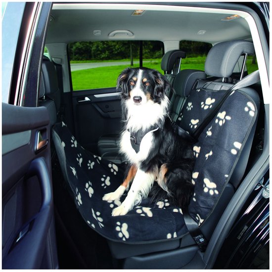 Trixie Autodeken Nylon / Fleece Zwart / Beige - 145X65 CM