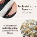 Inclusief extra hoes om zitkussen. Orthopedische ondersteuning, stevige 25D foam flakes.