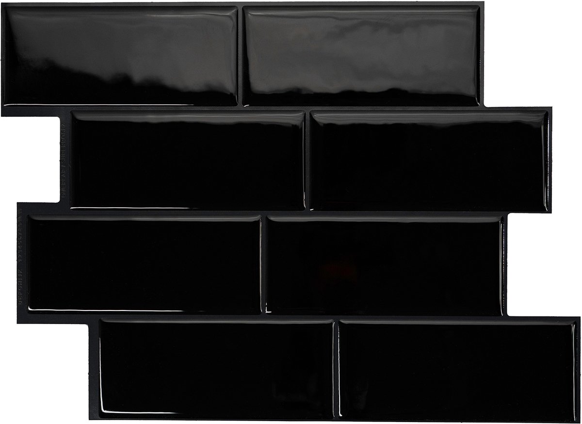 Smart Tiles Zelfklevende keuken achterwand voor keuken en badkamer Metro Zwart 4 29,34x21,28 cm