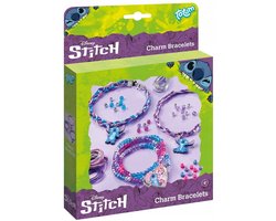 Disney Stitch Totum 3 bedel armbandjes maken met kralen, hart- en 2 Stitch bedels - speelgoed cadeau tip meisjes knutselset sieraden creatief Lilo & Sitch