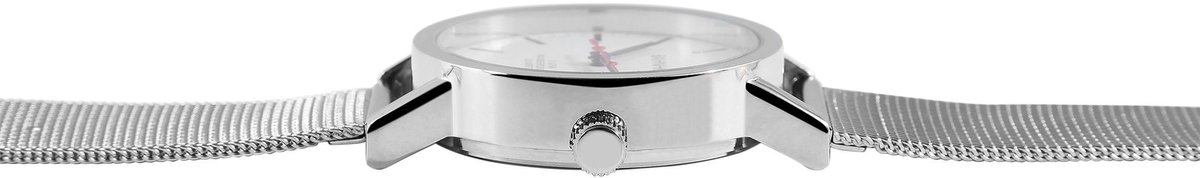Bahnhof Treinstation Unisex Polshorloge 2310004 Stationsklok met Milanese armband van roestvrij staal