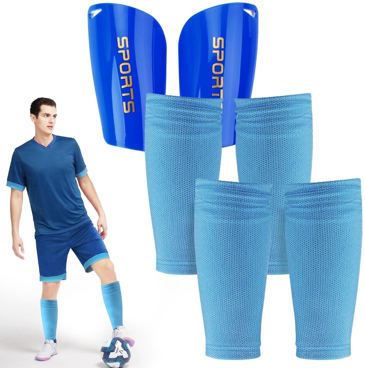 Voetbalscheenbeschermers - Ergonomische Sok - Volledige Bescherming