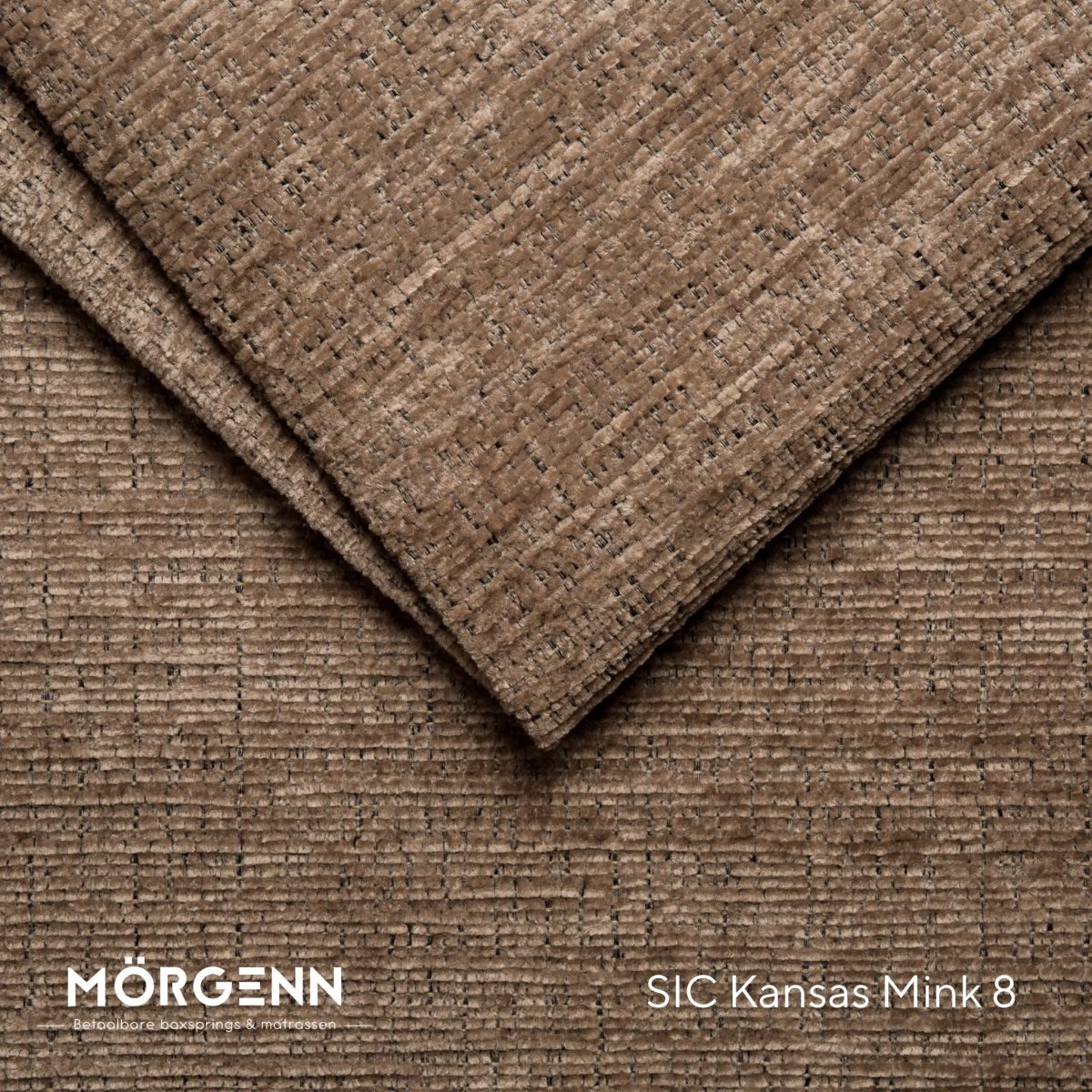 Mörgenn SIC Kansas Stofstaal - Chenille Stof voor Boxspring en Bed - Mink 8