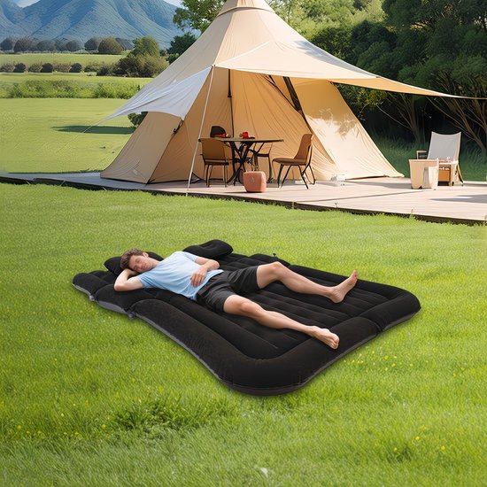 SUV luchtmatras auto campingbed opblaasbaar met pomp comfortabel voor reizen en kamperen van Merkloos — afbeelding 4