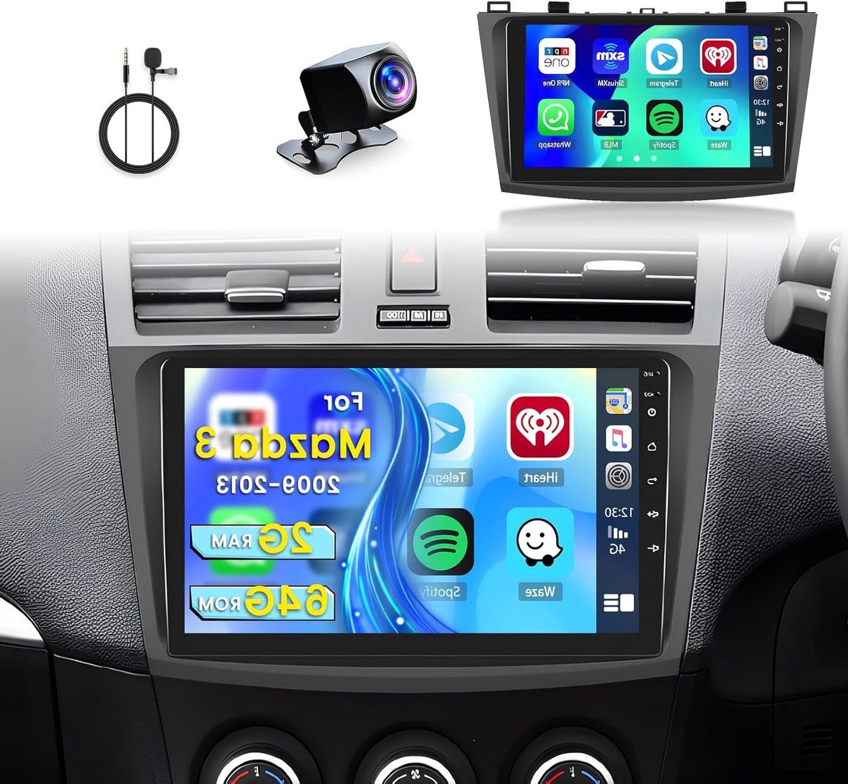 9" Touchscreen Autoradio – 2 DIN Multimedia Systeem – Android Auto Radio – Carplay Radio – Navigatie Autoradio – Draadloos CarPlay & Android Auto – GPS Met Achteruitrijcamera