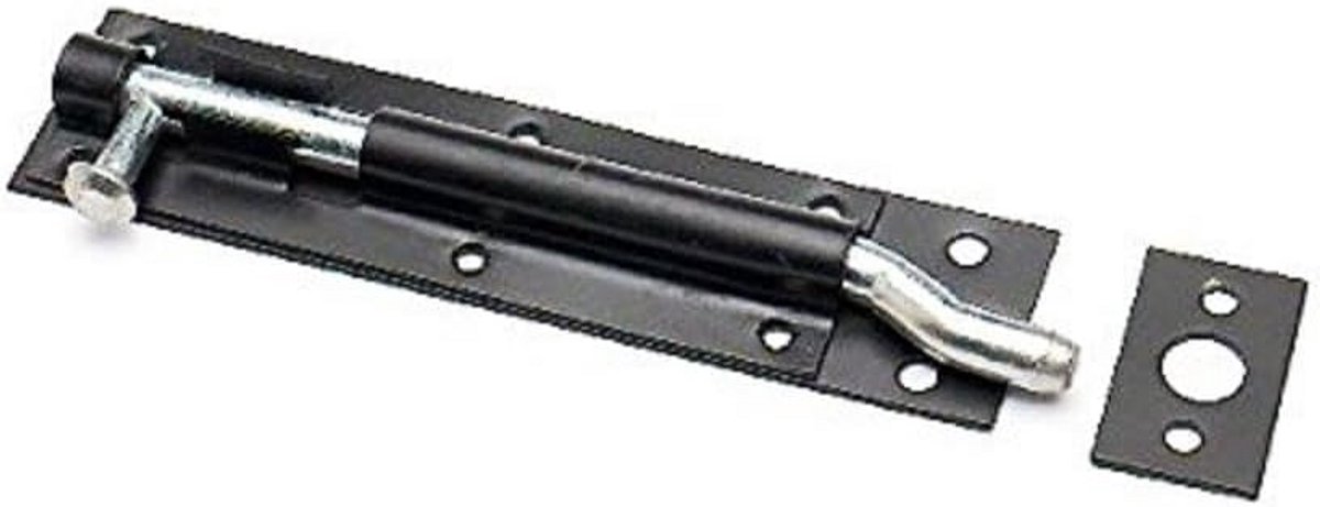 Gebogen brievenbusklep Zwart Gelakt 150 mm Wit