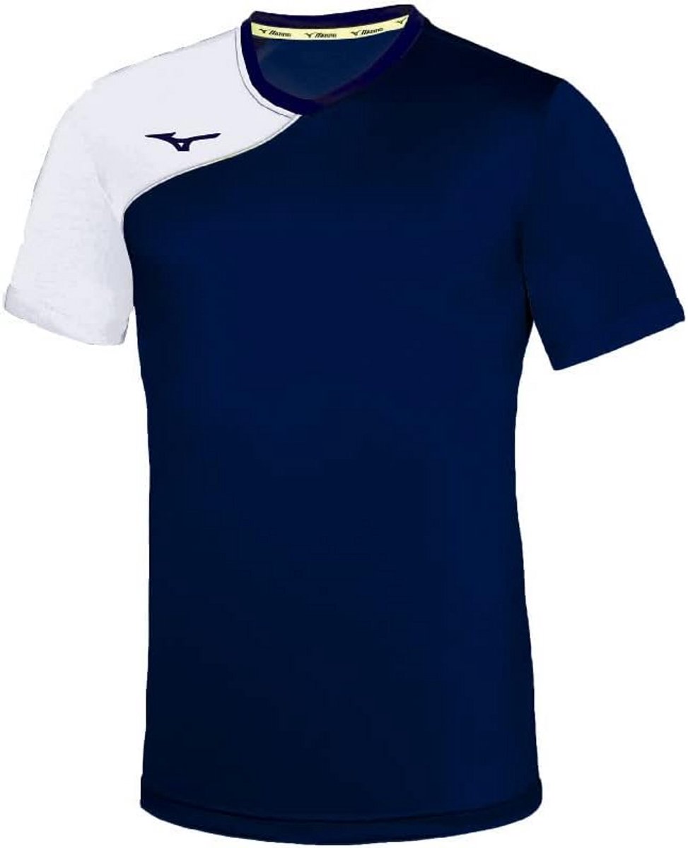 Unisex Katoenen T-shirt Blauw Wit Sportief Model