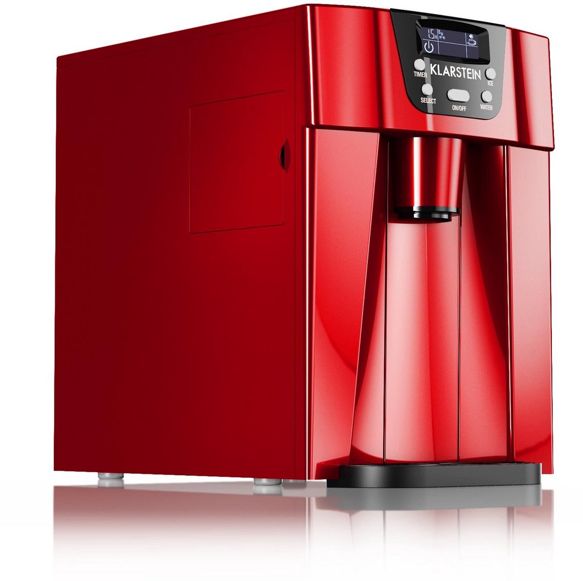 IJsmachine Rood - 12 kg per dag, 2 maten ijsblokjes, Stil & Snel