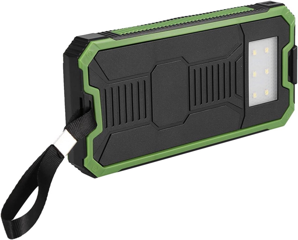 Draagbare Zonne-energie Oplader Powerbank 20000mAh Grote Capaciteit Snel Opladend Batterijpakket voor Thuis, Reizen en Kamperen - DIY-set Dual USB Mobiele Zonne-energiebankbehuizing - Groenteprint – foto 6