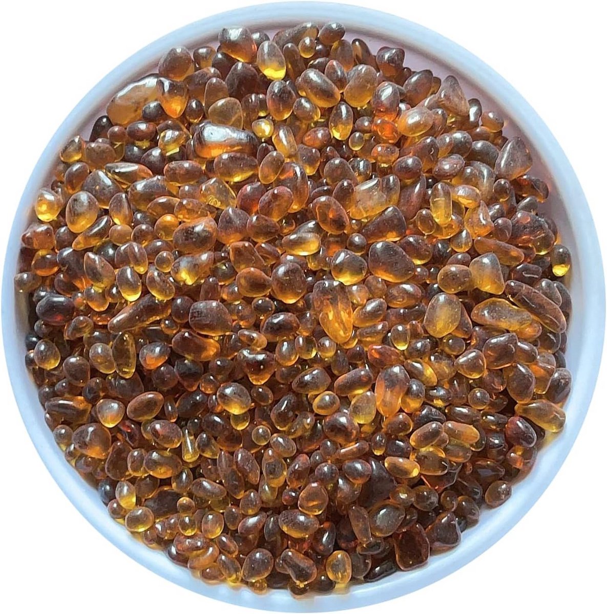 Glazen Kiezels - Glaskralen Vulling - Aquarium Decoratie - Hoge Temperatuur Bakken - 500g - Amber