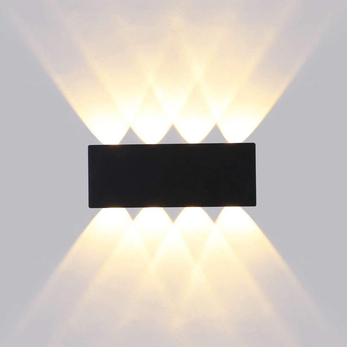 Moderne Zwarte LED Wandlamp 16W UP/DOWN - IP65 Waterdicht Binnen & Buiten