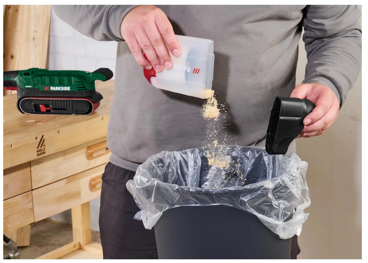 PARKSIDE® Bandschuurmachine 750 W - Met geïntegreerde afzuigfunctie - Snelheid: 200-350 m/min - Schuurband: 7,5 x 53,3 cm - Schuur hout, metaal, kunststof en meer eenvoudig en nauwkeurig met deze veelzijdige bandschuurmachine – foto 6