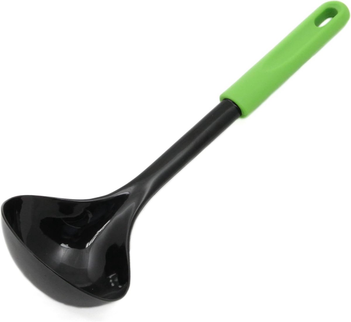 Nylon Pollepel Hittebestendig Voor Koken en Serveren - Groen/Zwart