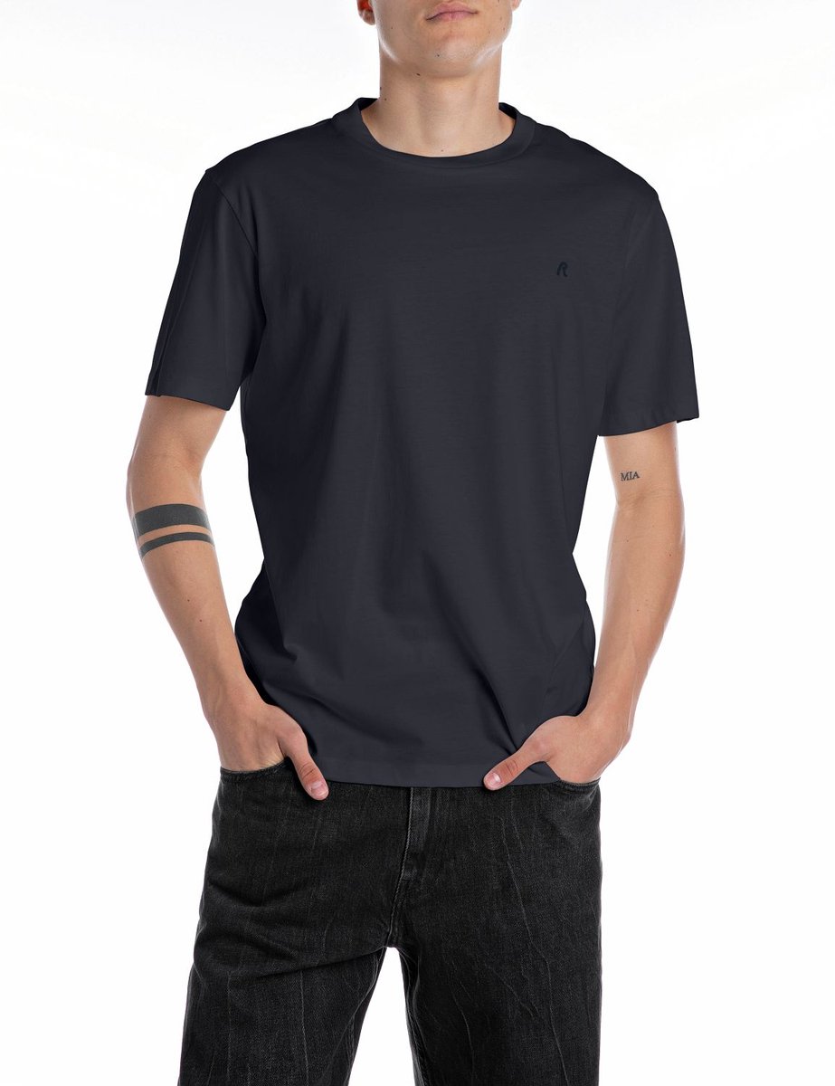 Replay Heren T-Shirt regular fit Blauw 3XL Ronde Hals Volwassenen