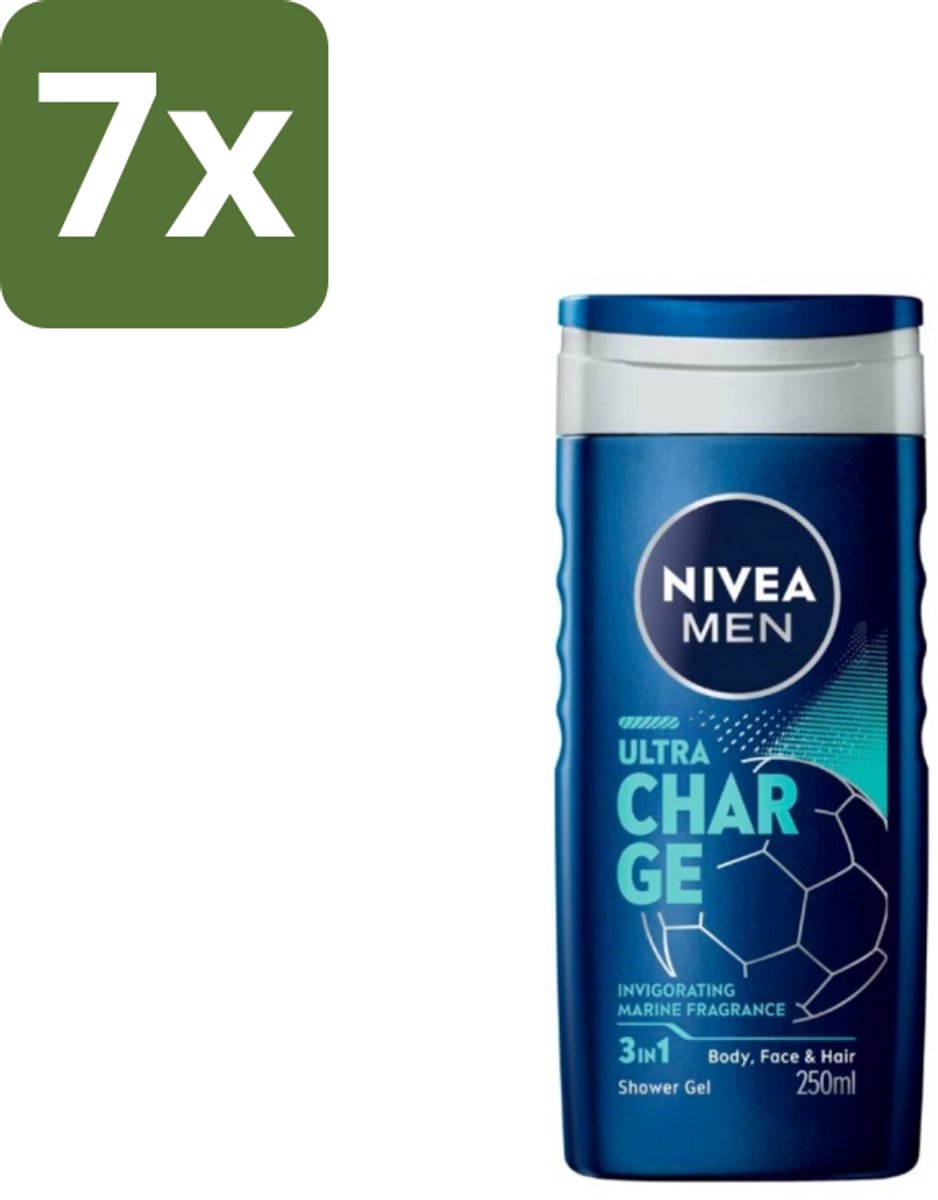 Nivea Men – Douchegel – Ultra Charge – 250 ml - Bulkverpakking - 7 stuks