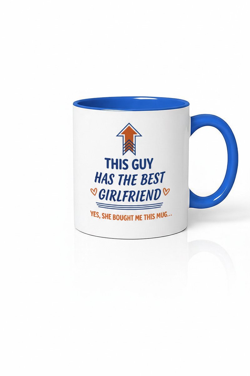 Mok "Deze Man Heeft De Beste Vriendin" met Pijl - Grappig Cadeau Vriendje