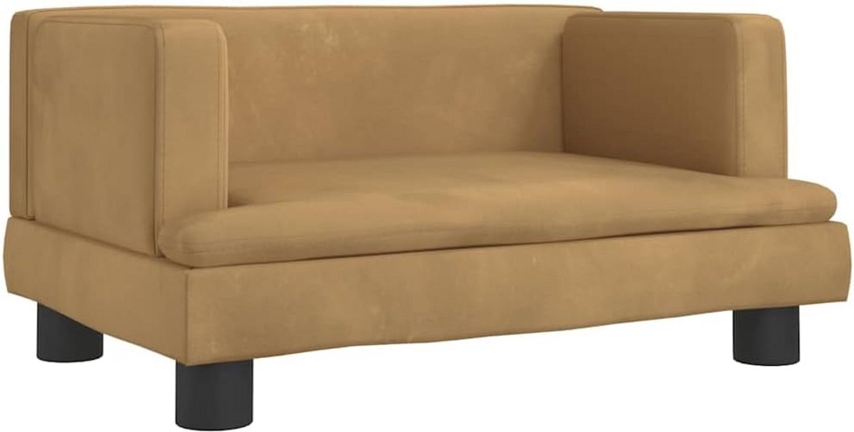 Kindersofa Velvet Bruin 60x40x30 cm