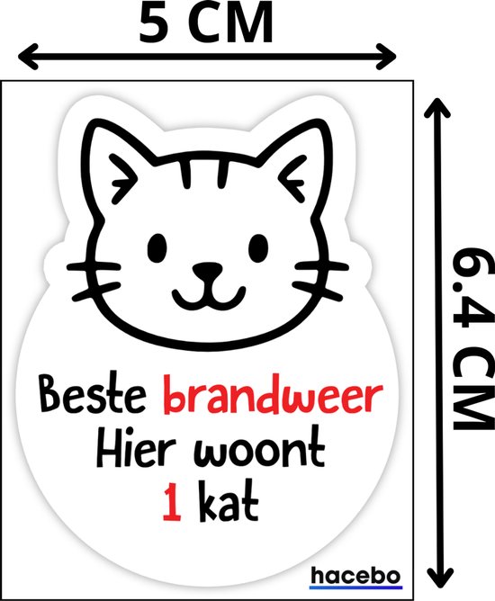 1 kat in huis - red mijn huisdier - Brandweer & Hulpdiensten - sticker