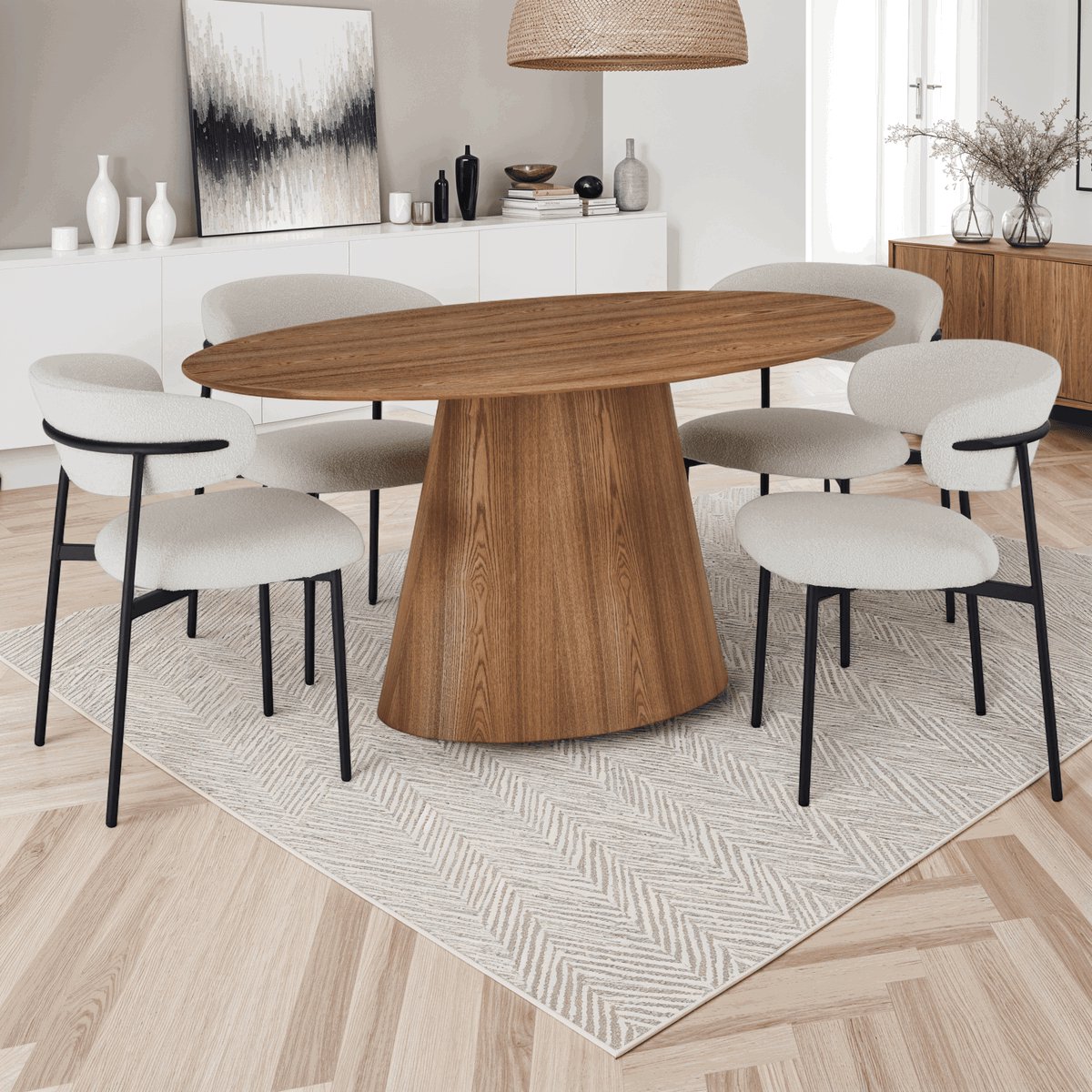 Giga Meubel Eettafel Tango - Ovaal 160cm - Naturel Eikenhout - 4-6 Personen
