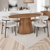 Giga Meubel Eettafel Tango - Ovaal 160cm - Naturel Eikenhout - 4-6 Personen