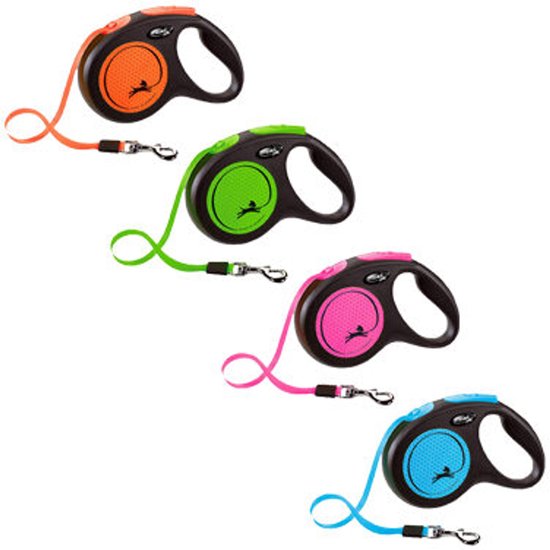 Flexi Rollijn New Neon Tape Hondenriem M 5meter Flexi Rollijn New Neon Tape Hondenriem M 5meter