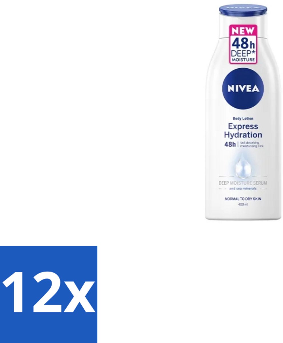 Nivea – Bodylotion – Express Hydration 48H – 400 ml - Voordeelverpakking - 12 stuks
