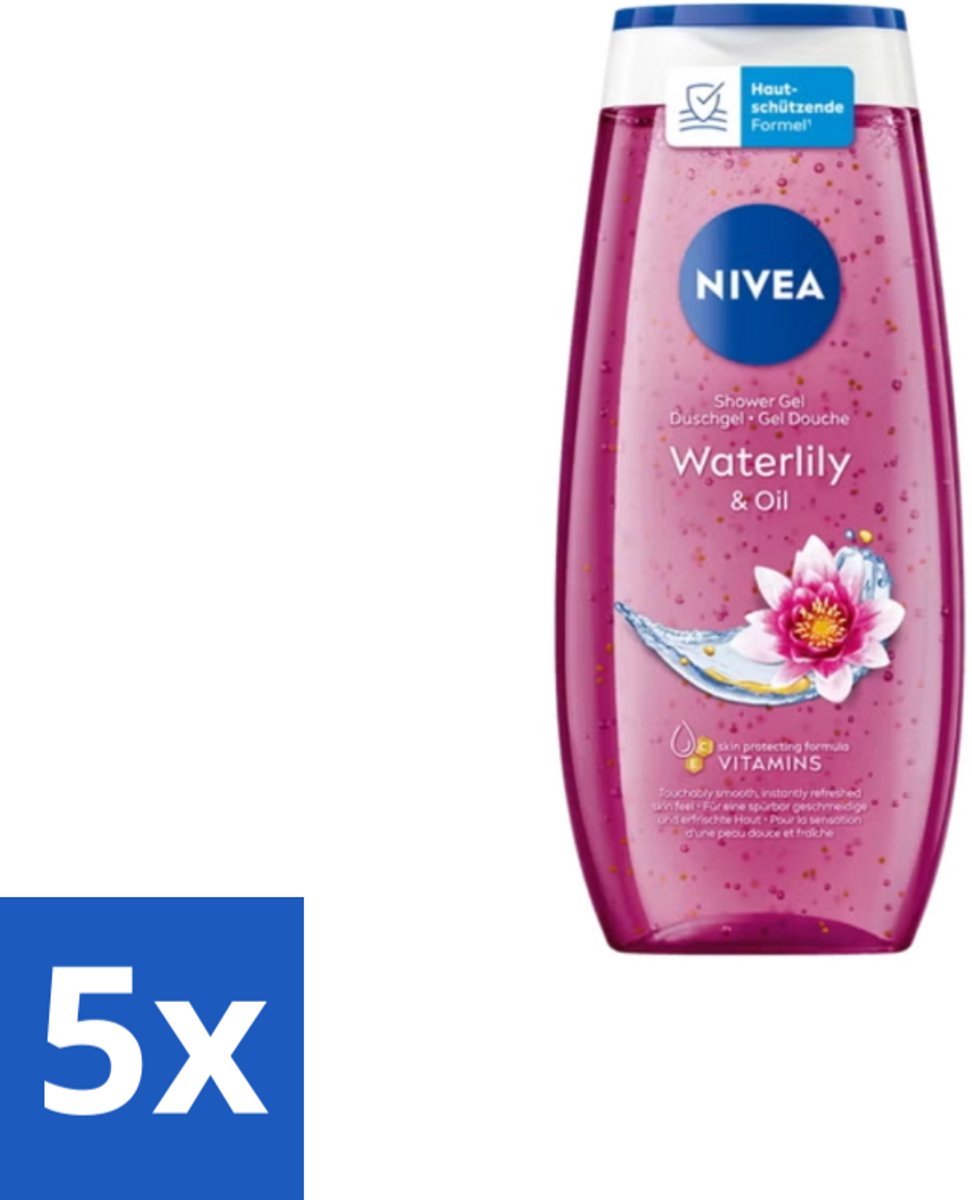 Nivea – Douchegel – Waterlily & Oil – 250 ml - Bulkverpakking - 5 stuks