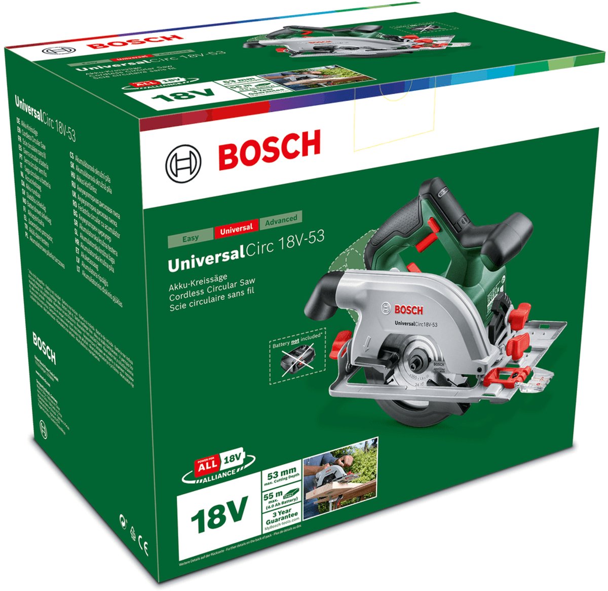 Bosch UniversalCirc 18V-53 Accu cirkelzaag - 53mm zaagdiepte thumbnail 6
