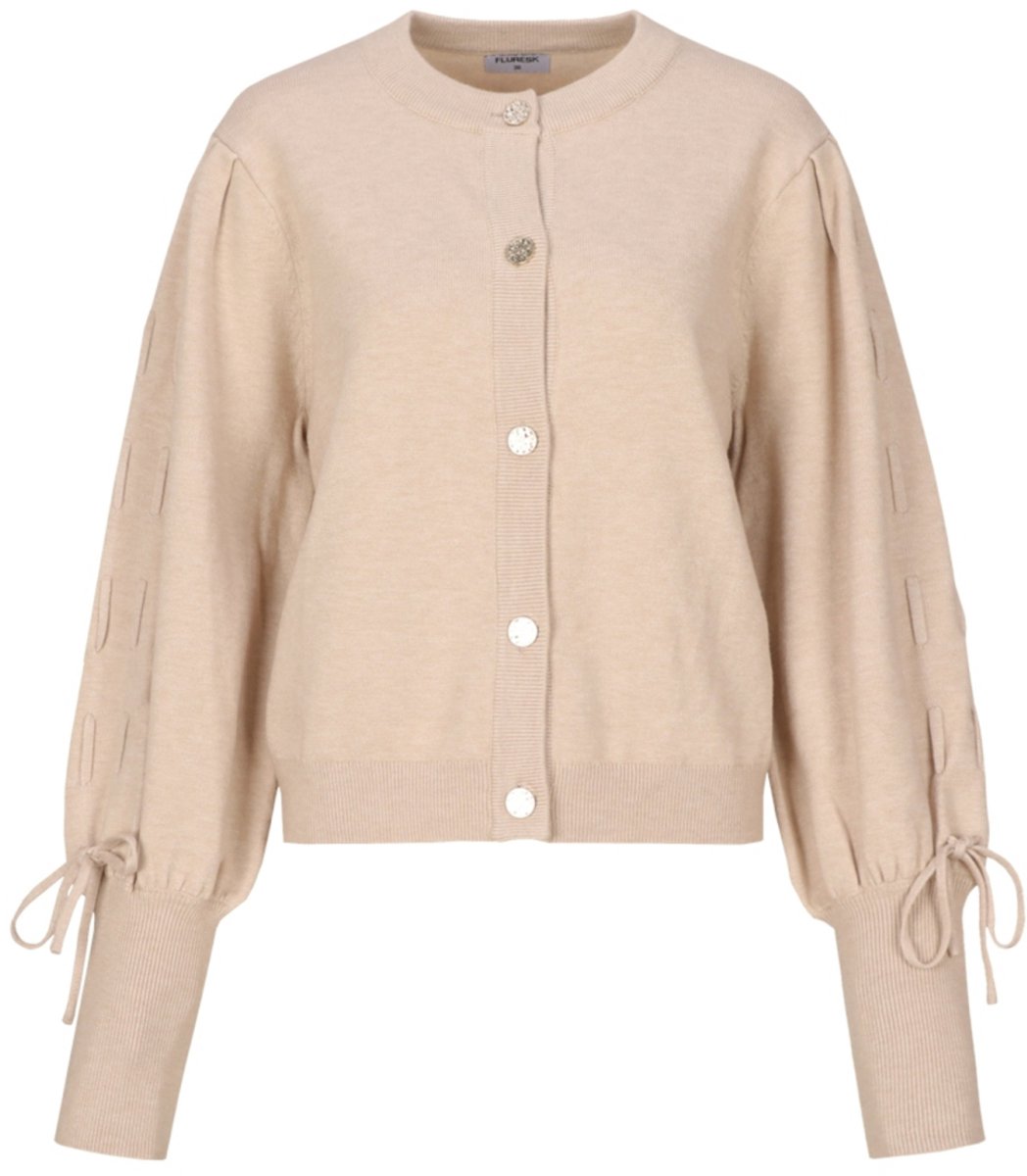 Fluresk Vest Vayda Cardigan 26vlf08 014 Sand Dames Maat - W34