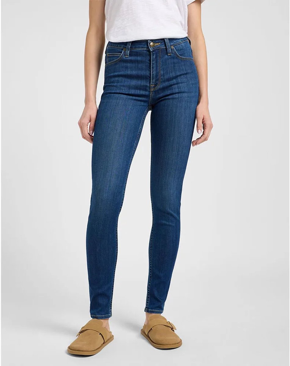 Lee Scarlett Skinny Fit Hoogzittende Jeans 31 33 Vrouw Ivy Wash