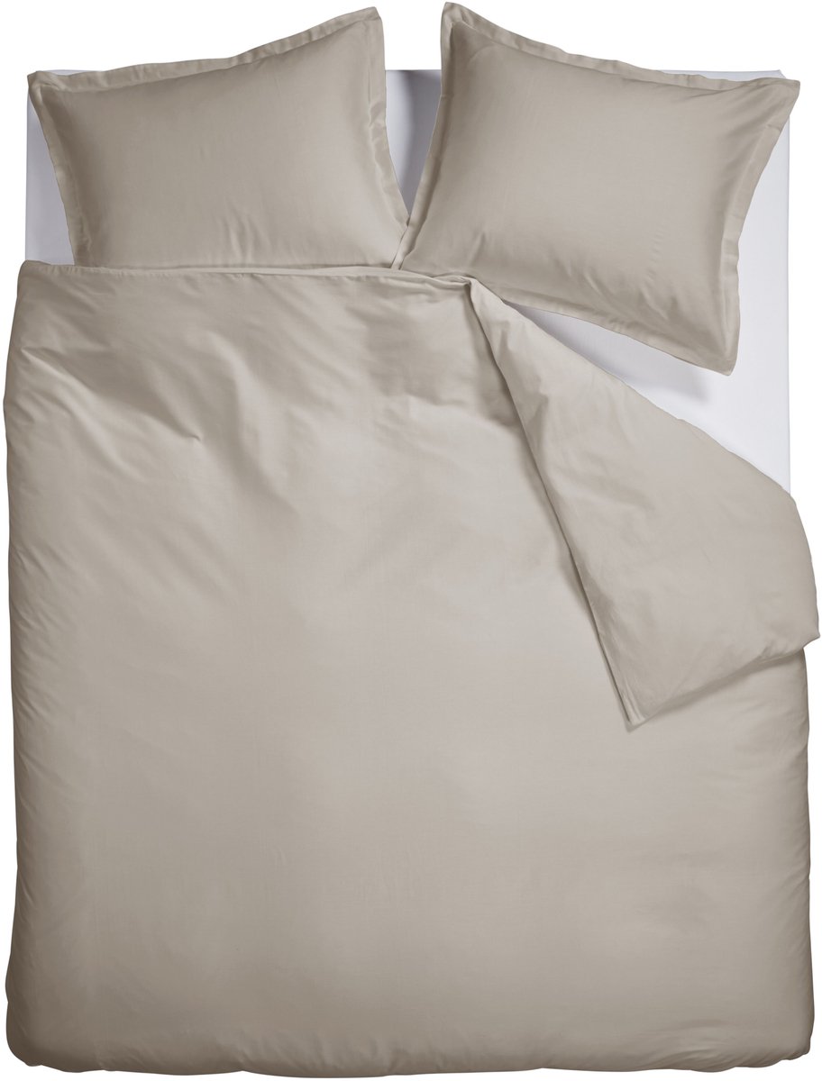 Ambiante Satin Uni dekbedovertrek - Lits-Jumeaux XL - 260 x 200/220 cm - Zand