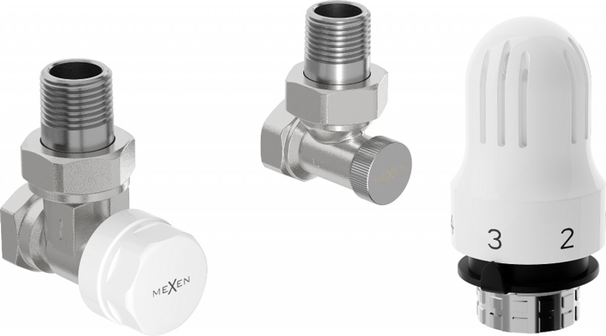 Mexen G04 thermostatische set hoek, nikkel - W913-012-948-01