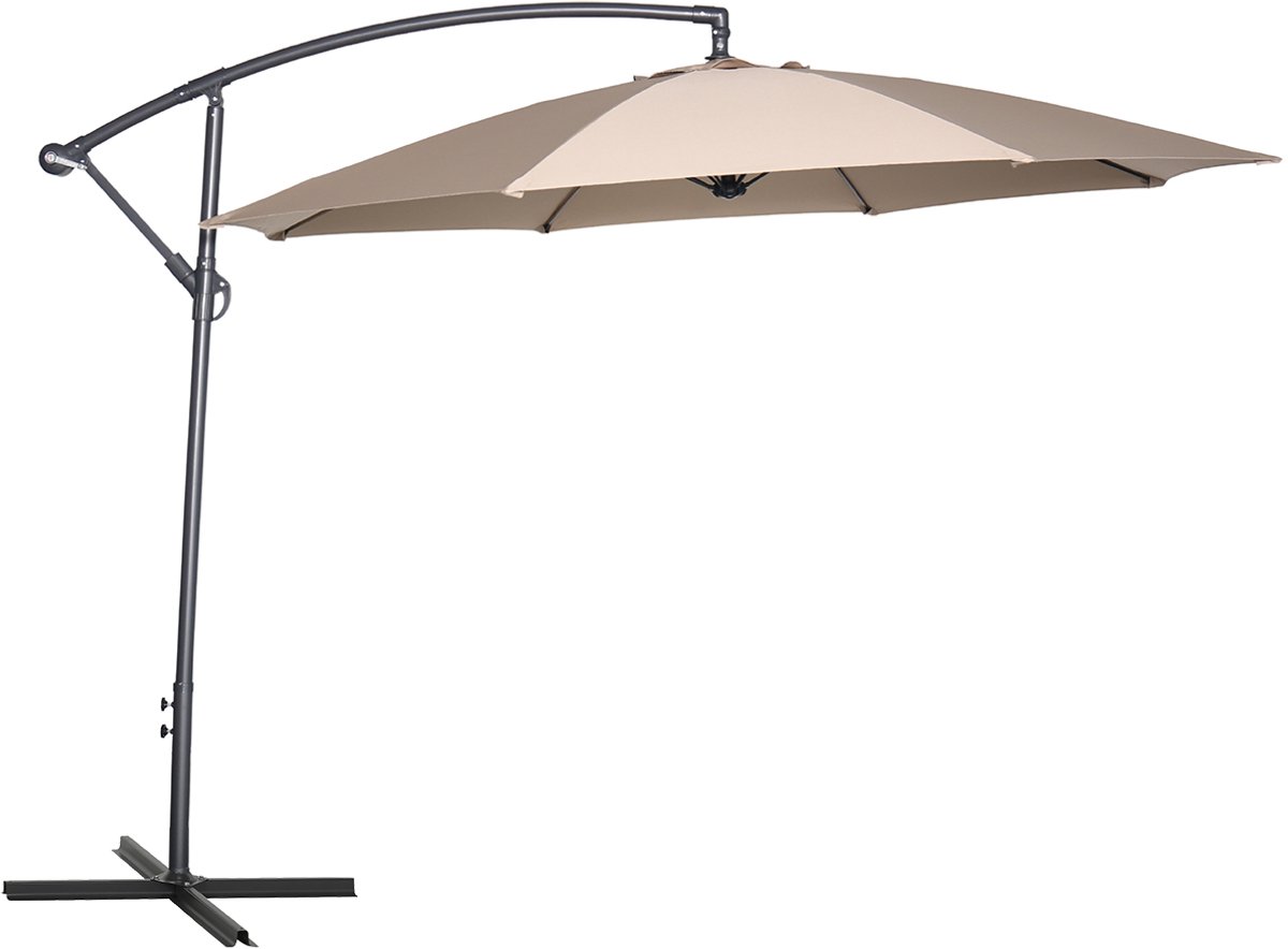 Athene parasol - Ø300 cm - carbon black - taupe