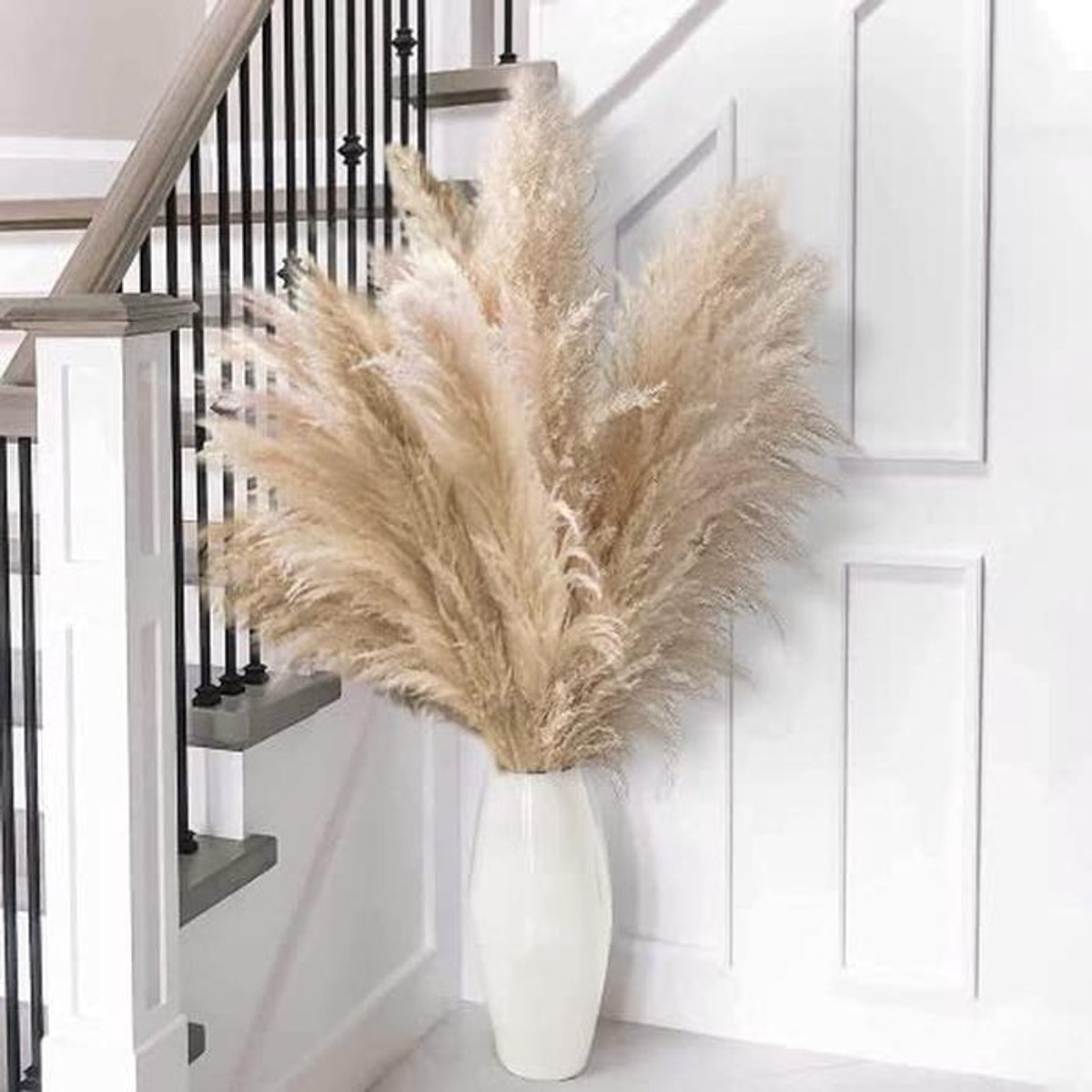 Gedroogd Pampasgras 80 cm - Boho-Neutrale Woondecoratie voor Vloervaas, Wanddecoratie en Tafeldecoratie - 14 Stuks
