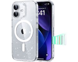 ESR Hoesje Geschikt voor iPhone 17 - Classic Hybrid HaloLock - Compatibel met MagSafe / Qi2 - Back Cover met Magneet - Camera Control - Glitter Transparant