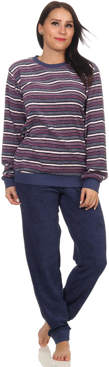 Normann Dames badstof pyjama - 291 201 13 902 marine