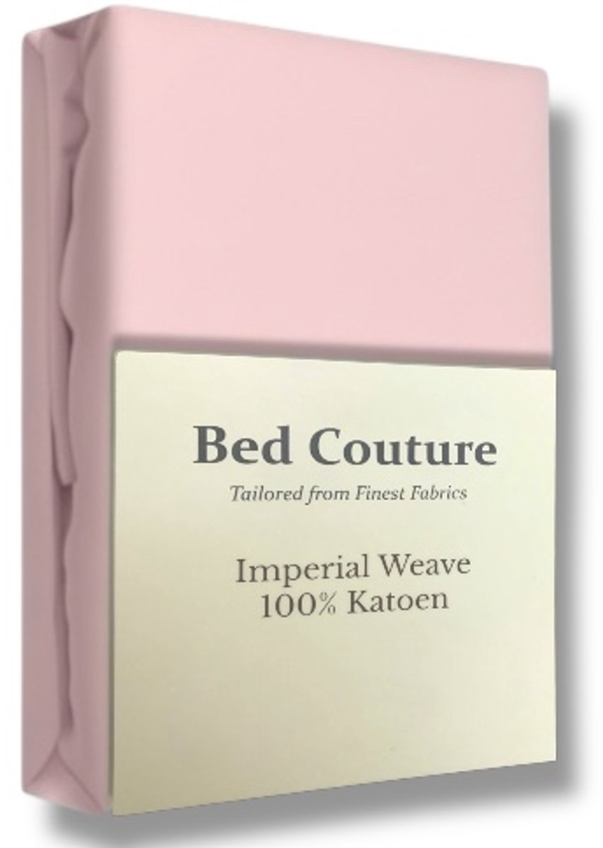 Bed Couture - Hoeslaken van 100% Katoen - Lits-Jumeaux 180x200cm - Hoekhoogte 30cm - Ultra Zacht en Duurzaam - Roze