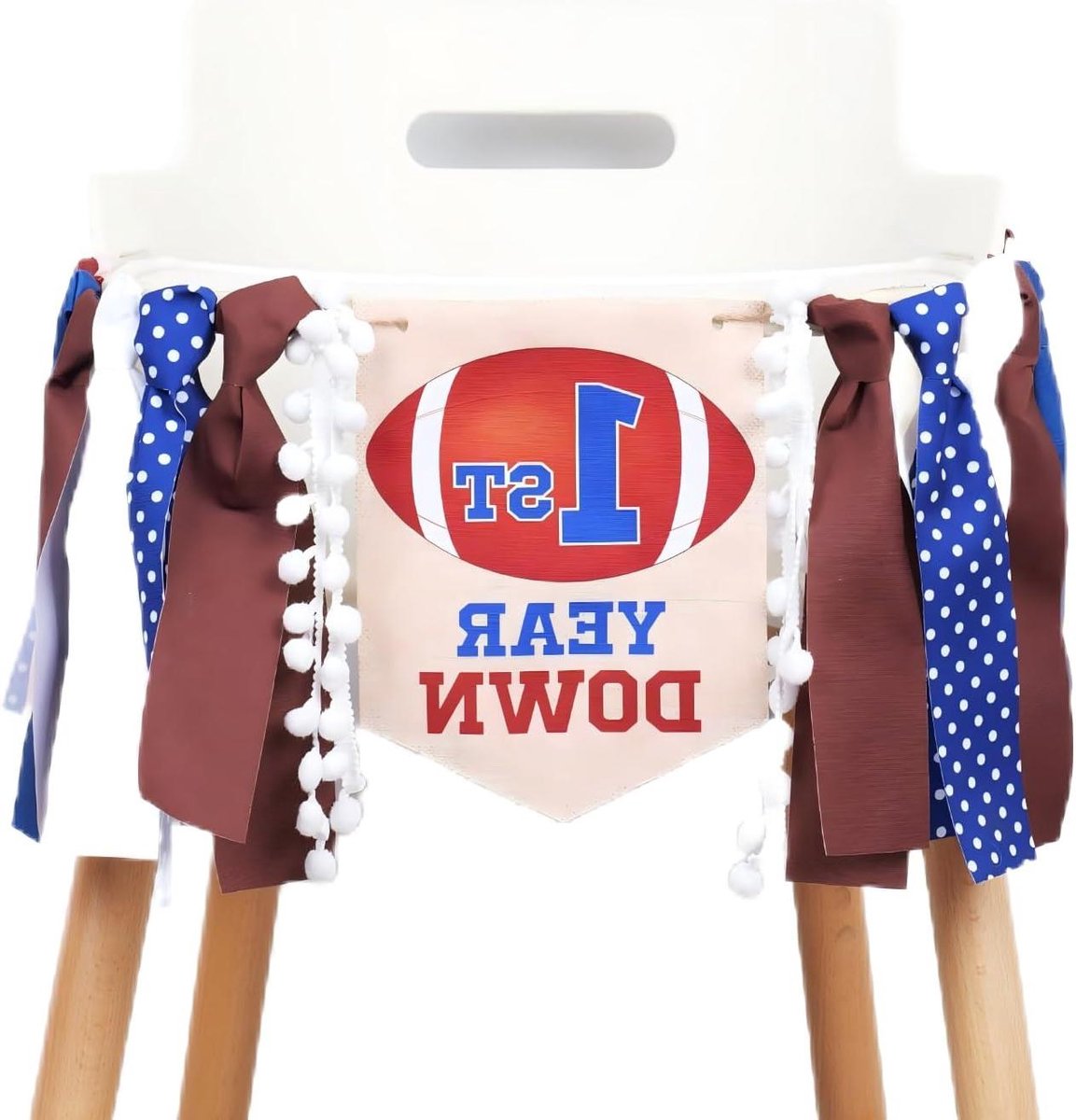 Kinderstoel Banner Voetbal Thema Verjaardagsdecoratie Jongen - Eerstejaars Down Verjaardag Rugby Sport 1e Jaar Feest Ornamentattoo