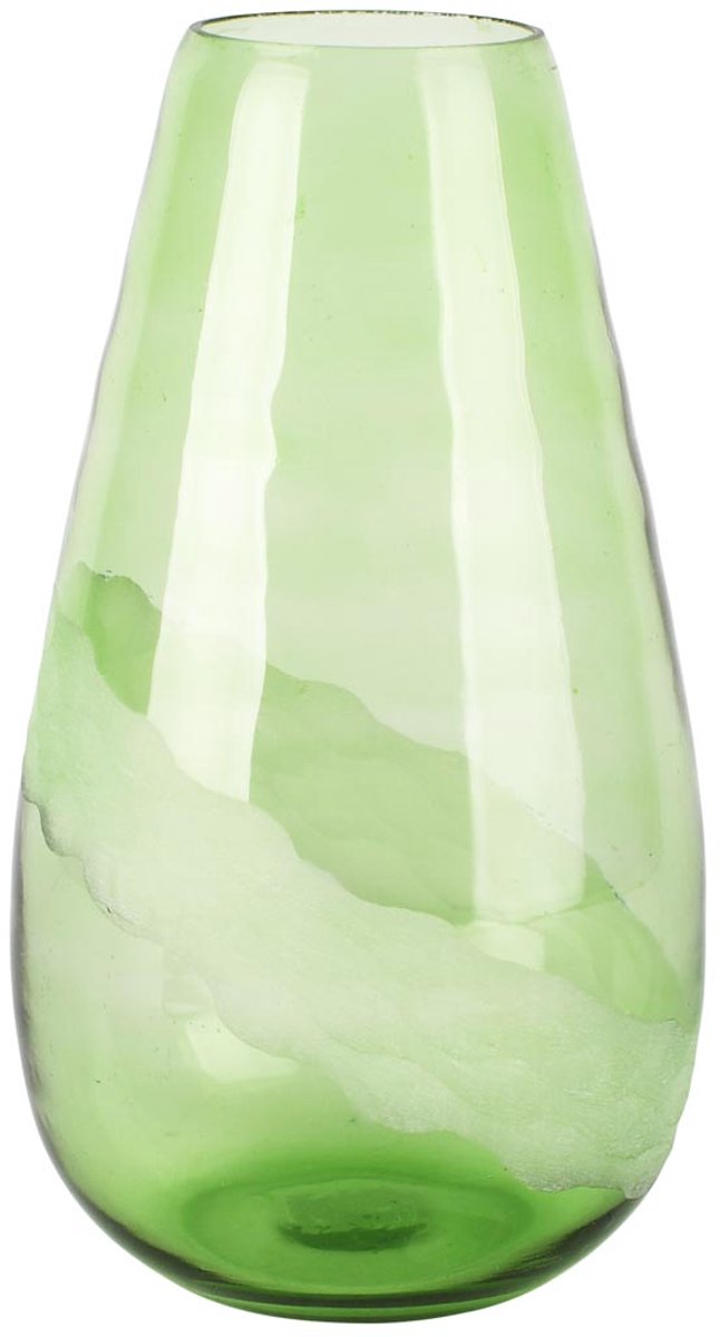 dekoratief Deco vaas, groen/transparant, glas, 16x16x30cm | A258377