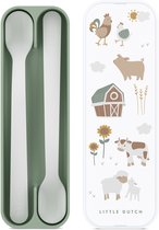 Cuillère bébé Mepal Mio – Set de 2 – Manche long – Vaisselle pour enfants – Petite Ferme