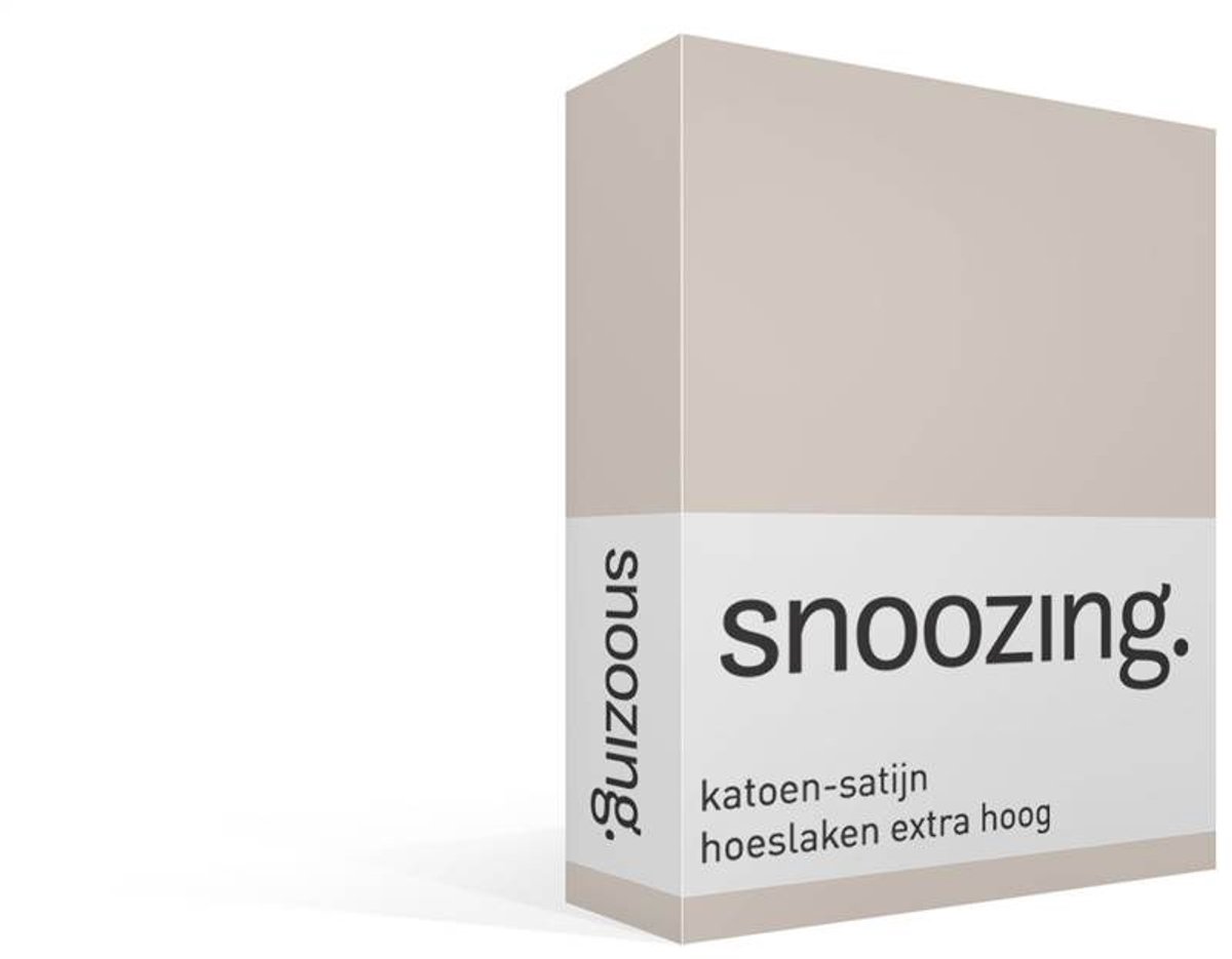 Snoozing katoen-satijn hoeslaken extra hoog - 90x210 cm - Eenpersoons - Zand