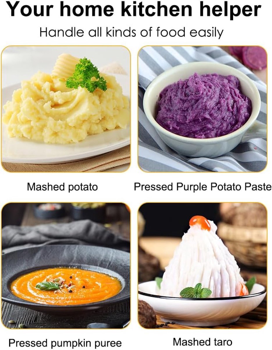 Roestvrijstalen blender - pureestamper - Handmatige aardappelstamper - Keukengereedschap - Roestvrij staal - Zilver
