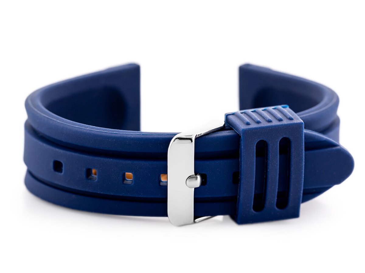 Pacific U09 Horlogeband Rubber Navy Blauw 22mm