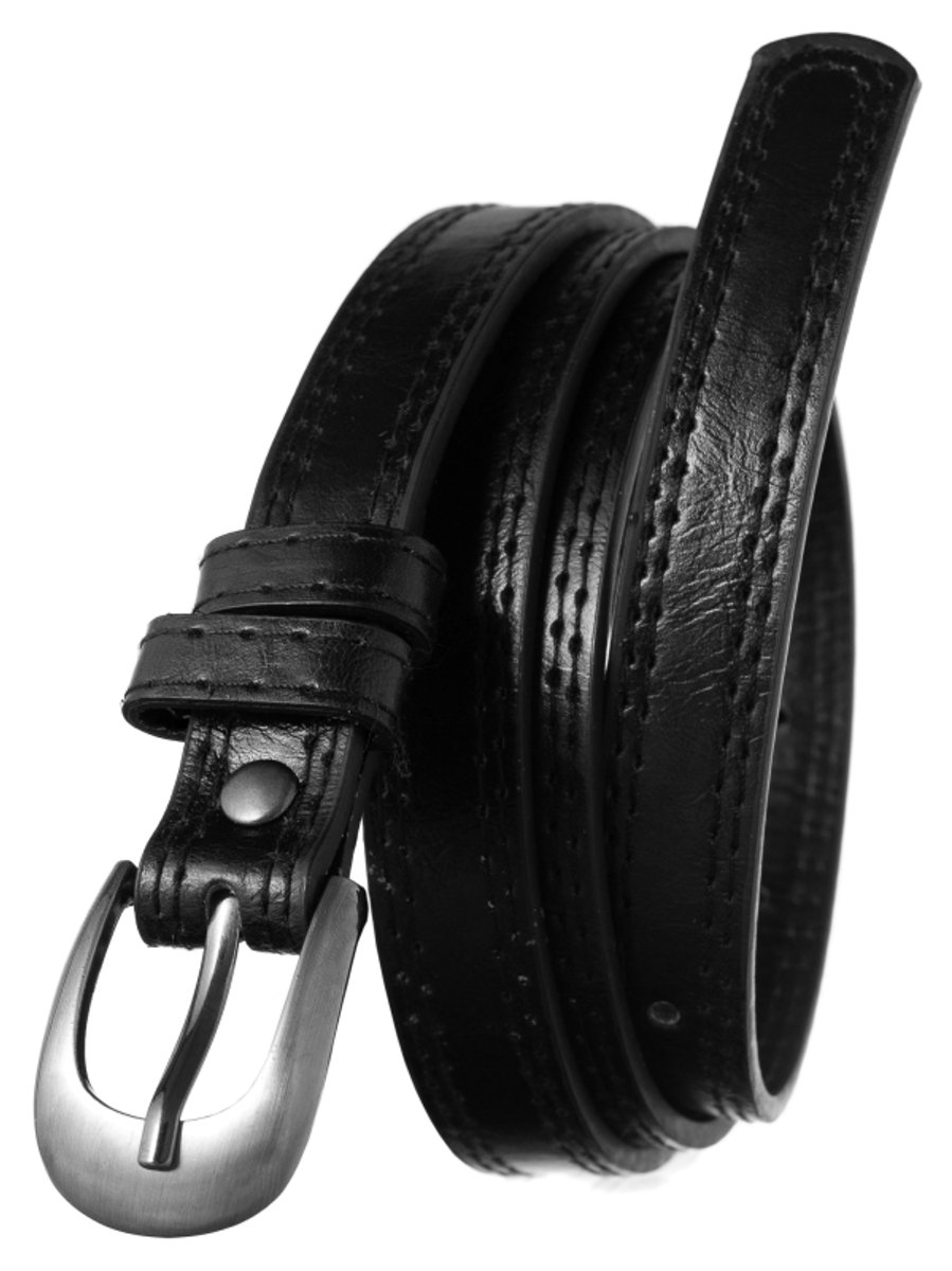 Cavaldi - Smalle Damesriem - 110 cm - Ecologisch Leer - Zilveren Gesp