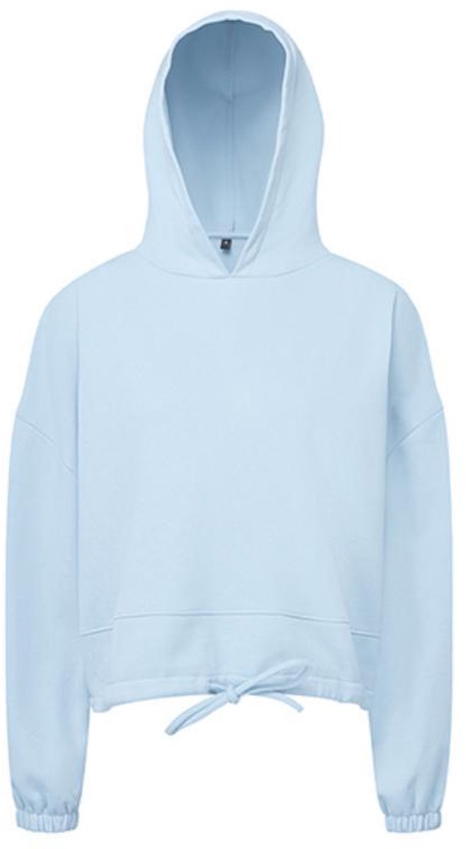 TriDri - Cropped Oversized Dames Hoodie - Sky Blue maat XS