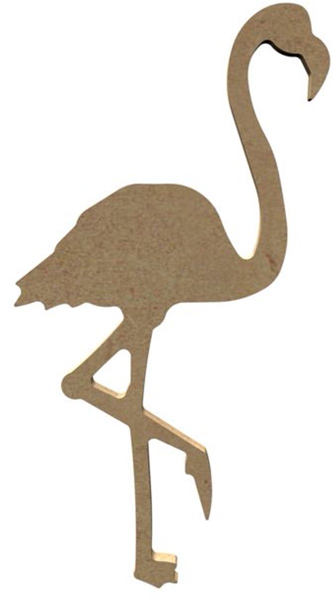 Gomille MDF figuur flamingo knutseldecoratie 26 cm.